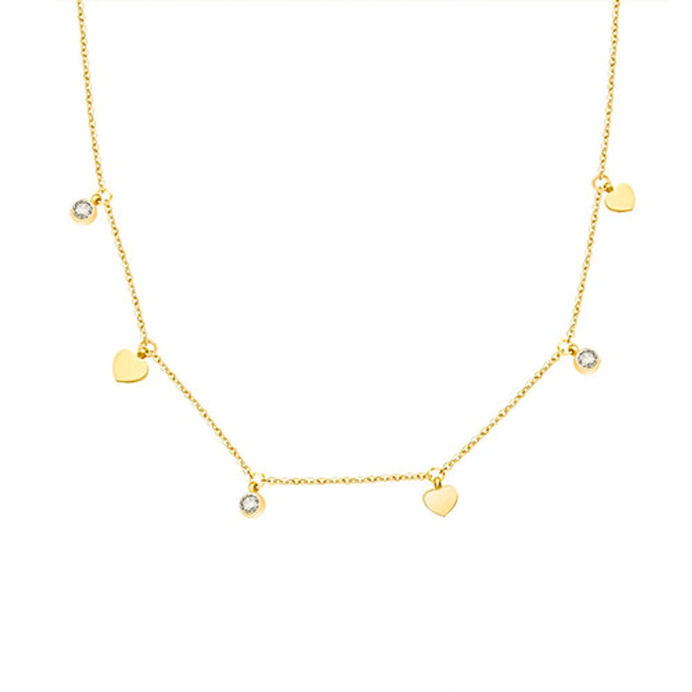 Charmed Crystal + Hearts Necklace