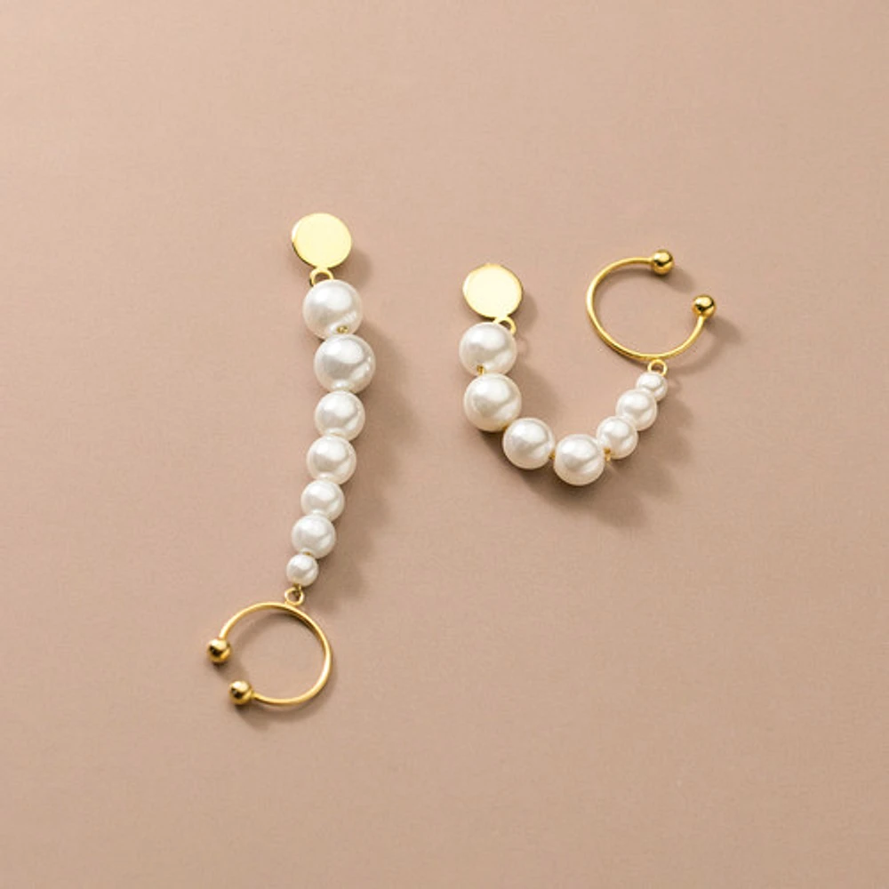 Pearl Connected Cuff Studs