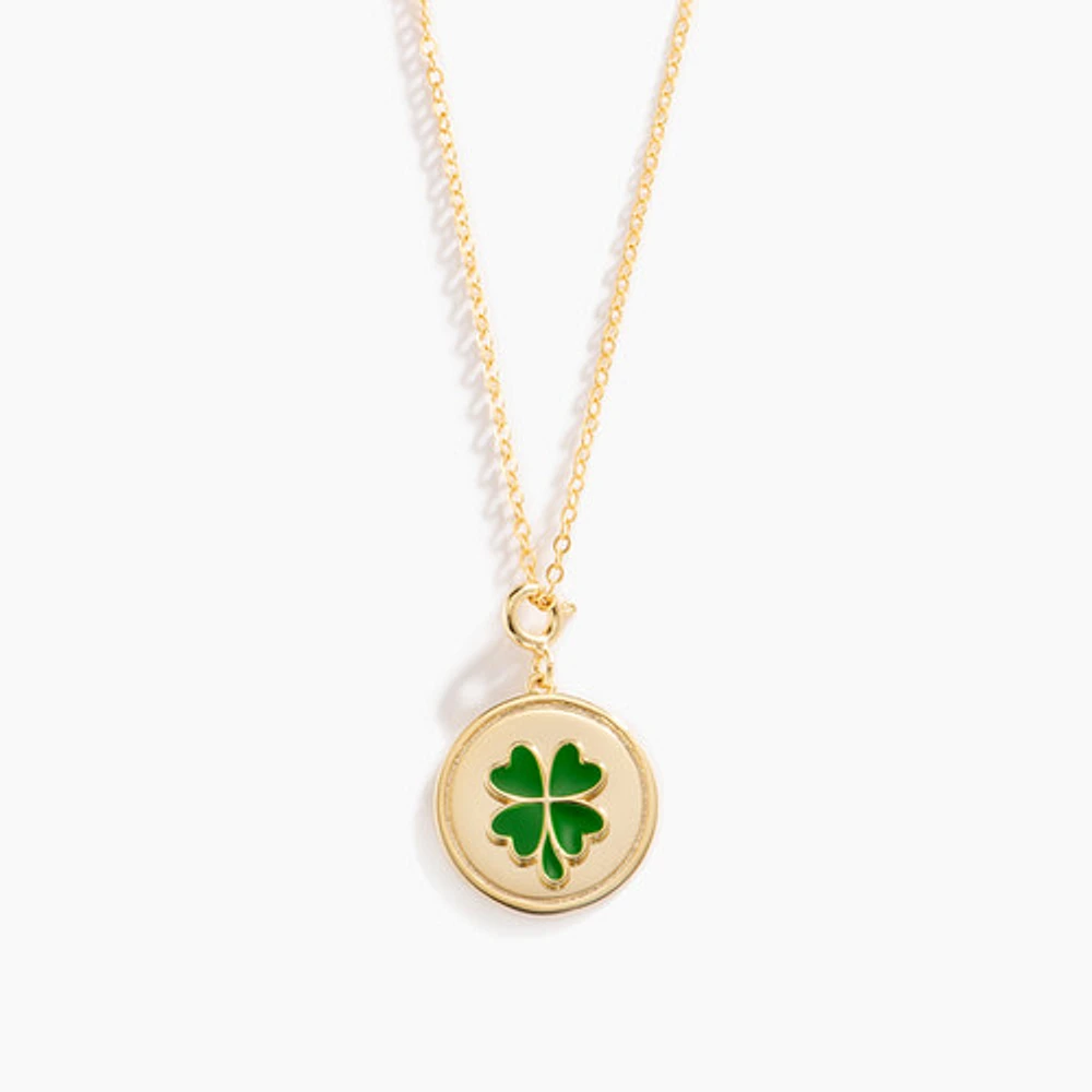 Enameled Four Leaf Clover Necklace