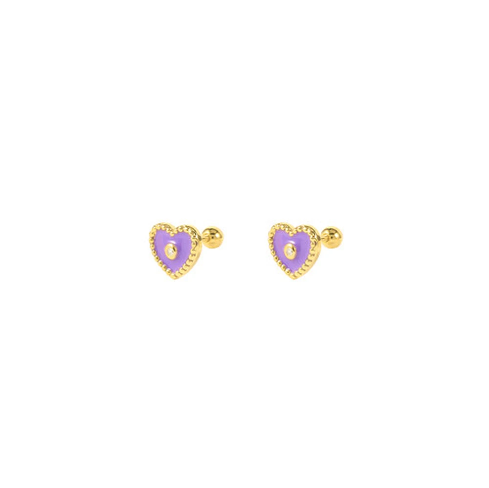 Color Heart Studs