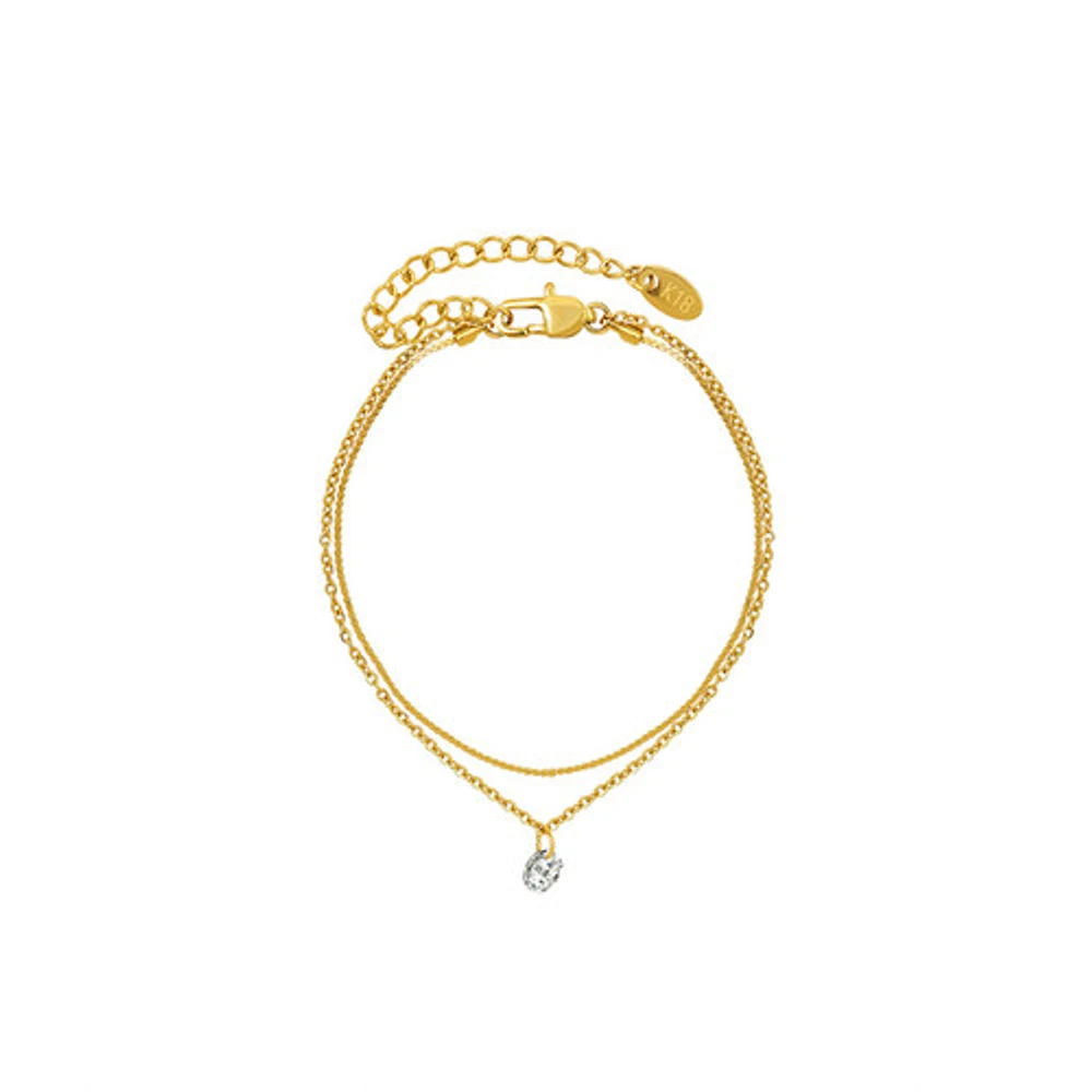 Gold Dual Layer Crystal Bracelet