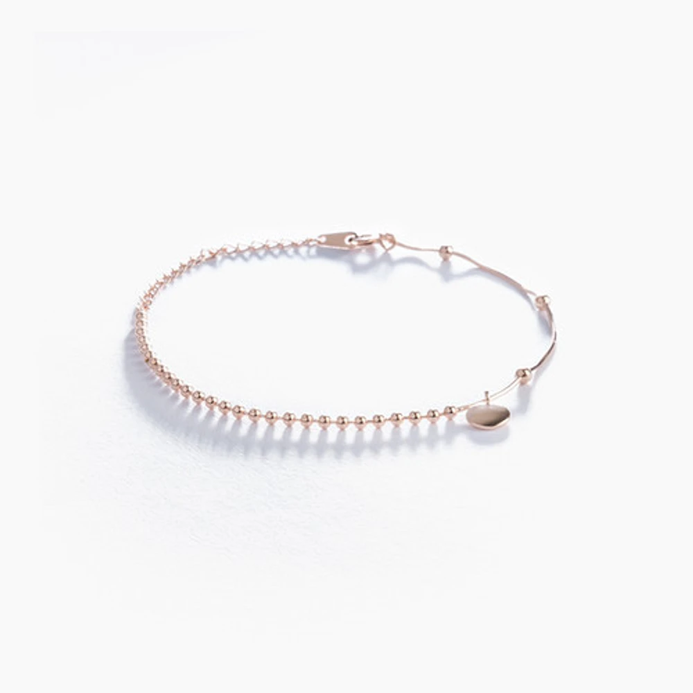 Rose Gold Circle Drop Bracelet