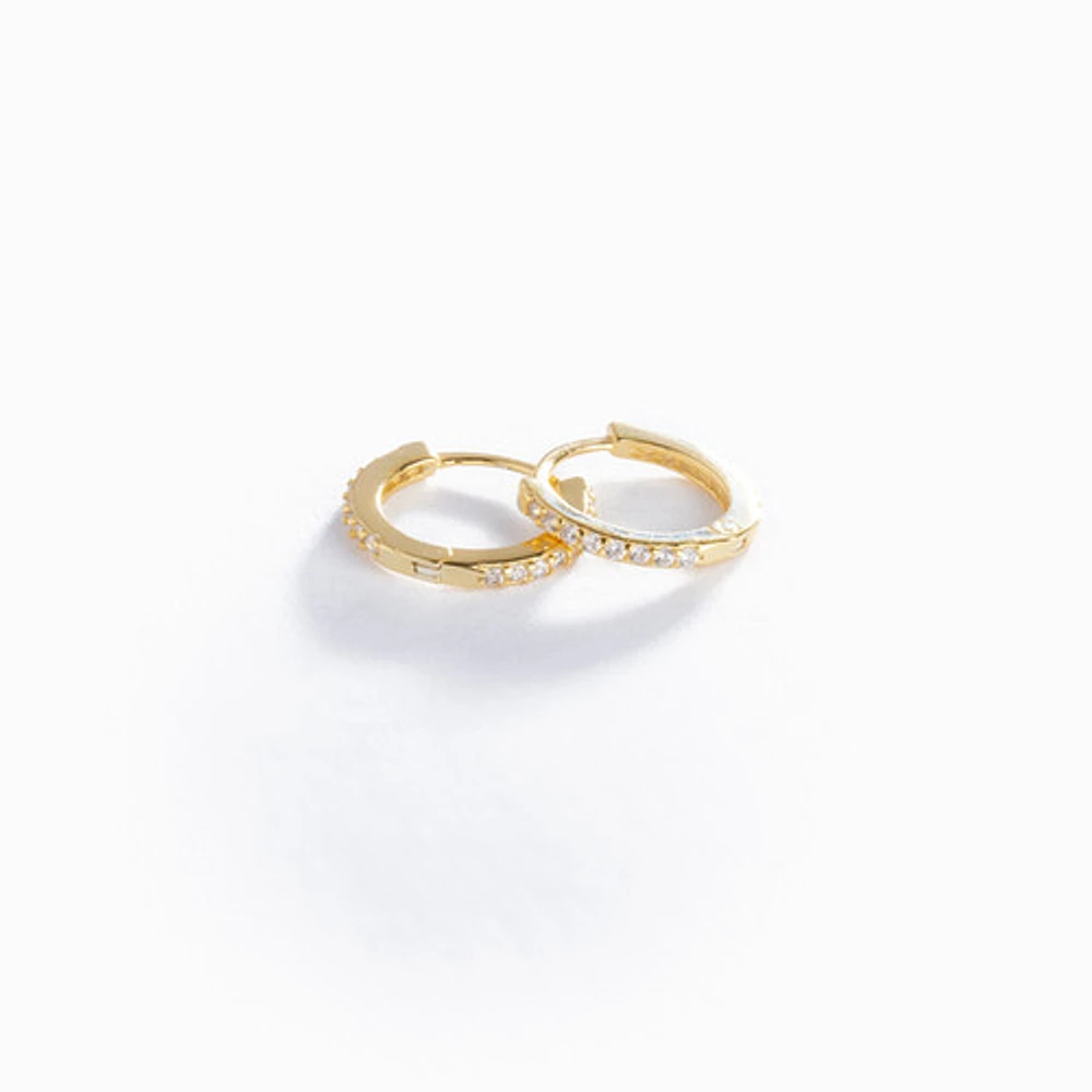 Gold Studded Mini Hoops