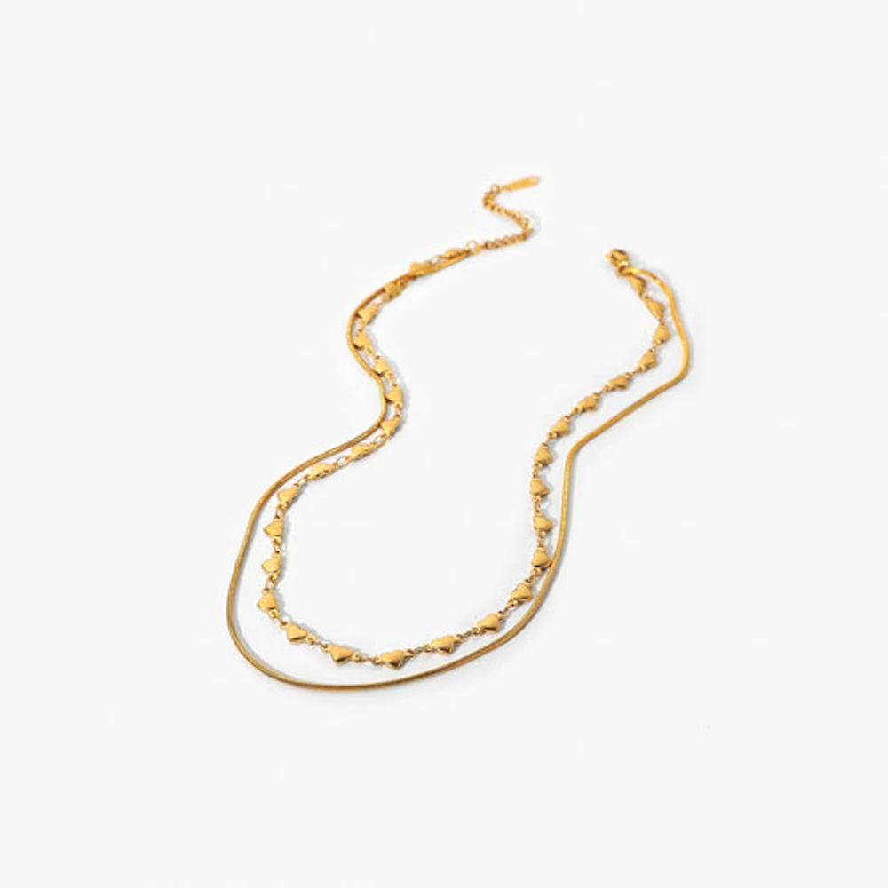 Dual Layered Heart Necklace