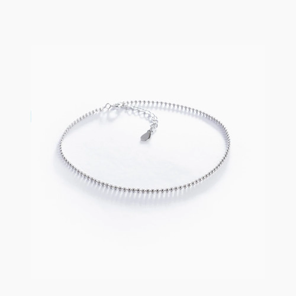 Beaded White Gold Anklet