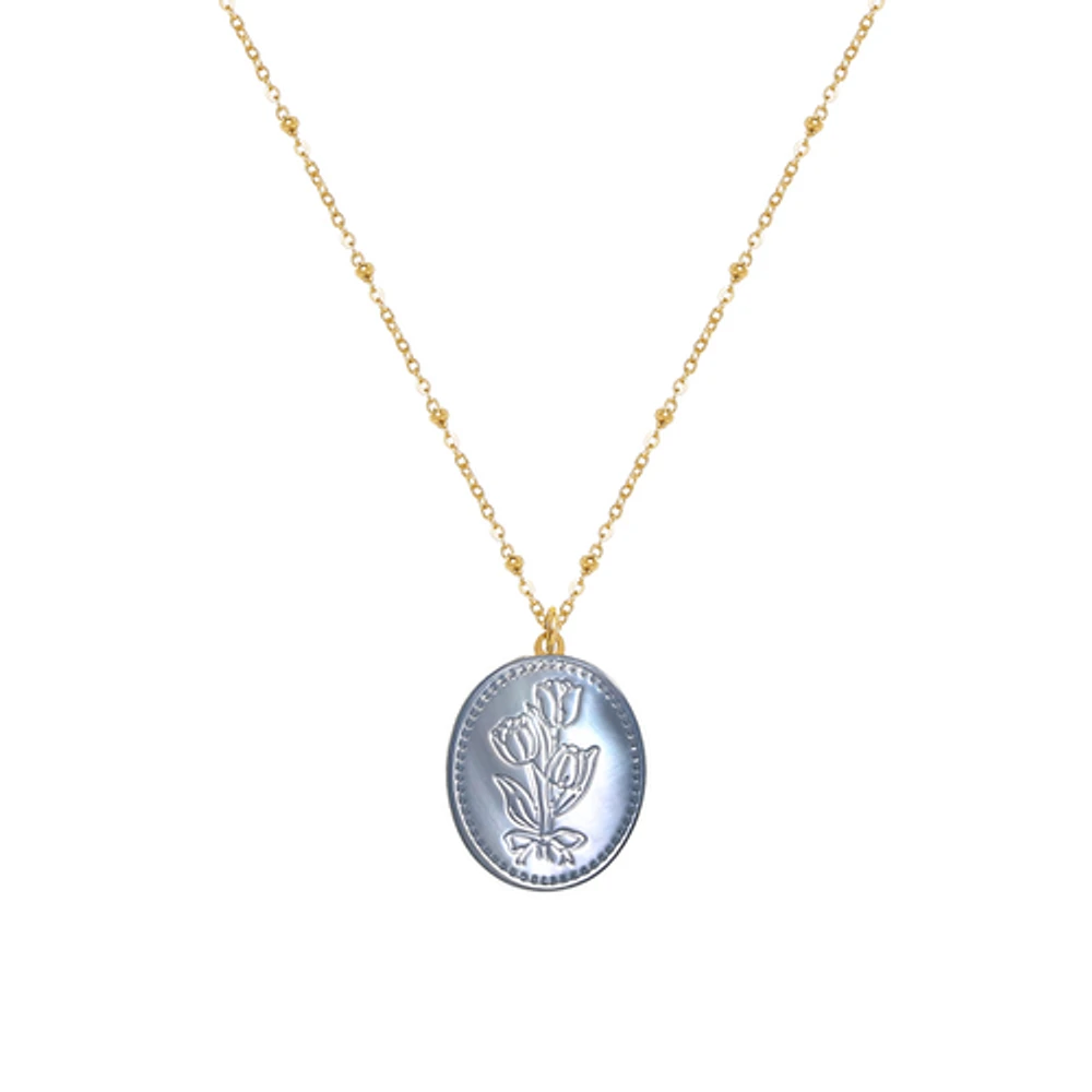 Floral Coin Necklace