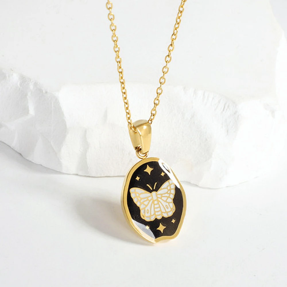 Butterfly Coin Necklace