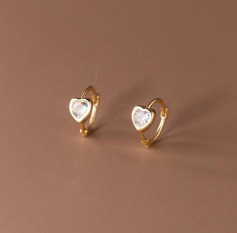 Statement Crystal Heart Hoops