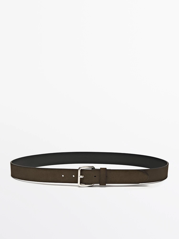 Shaded split suede leather belt