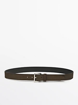 Shaded split suede leather belt