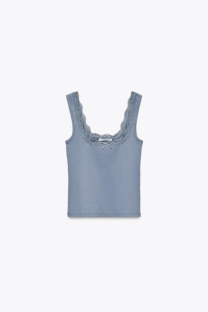 TOP À BRETELLES DENTELLE