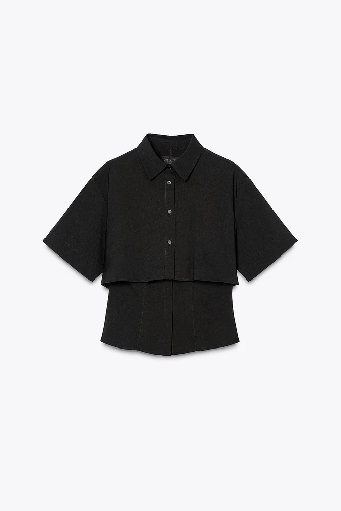 DOUBLE LAYER SHORT SLEEVE SHIRT
