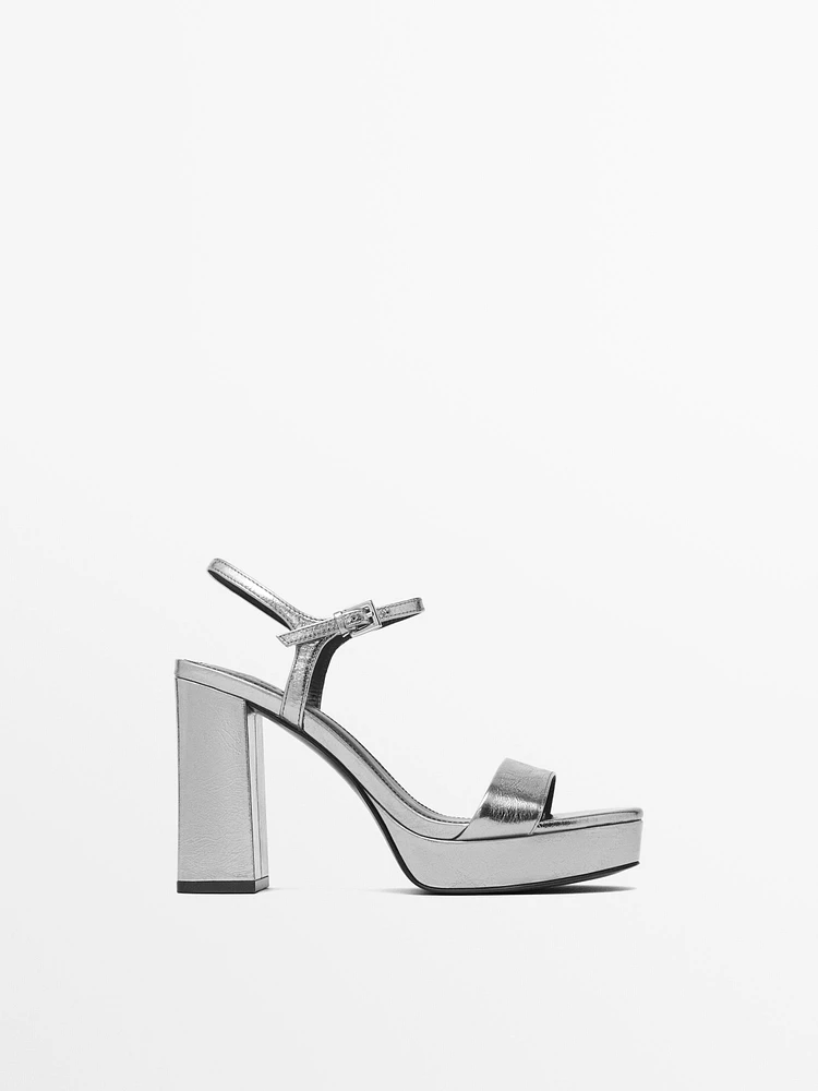 Sandales plateforme cuir