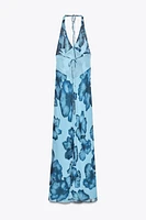 HALTER PRINTED LONG DRESS