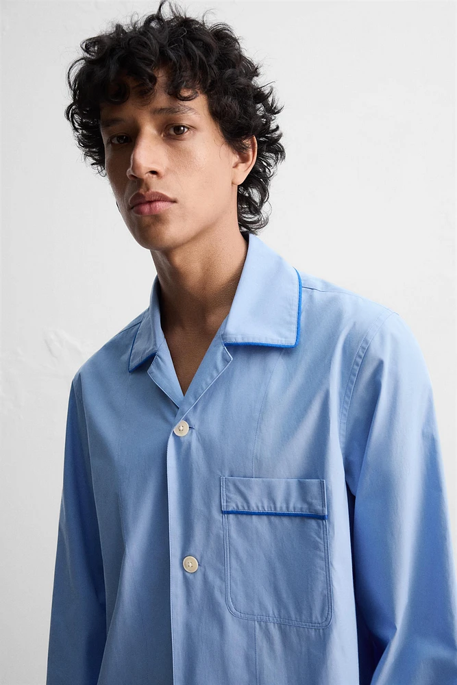 CONTRAST PAJAMA SHIRT