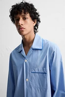 CONTRAST PAJAMA SHIRT
