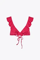 RUFFLED TRIANGLE BIKINI TOP