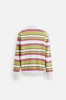 STRIPED KNIT POLO SHIRT
