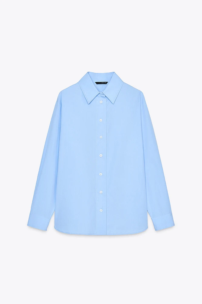 CHEMISE EN POPELINE AVEC ANNEAU DANS LE DOS