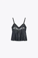 DENIM GODET TOP
