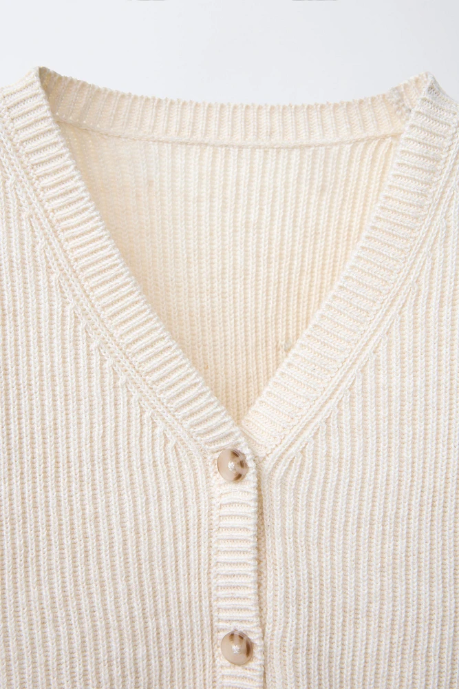 RIB KNIT CARDIGAN