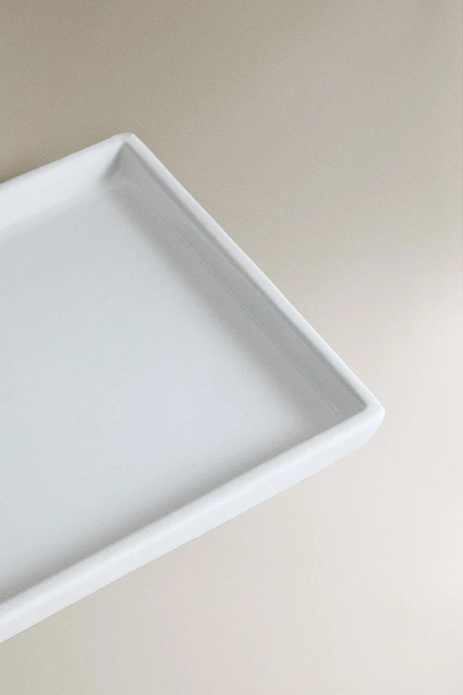 PLATEAU SALLE DE BAIN FAÏENCE BLANCHE