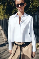 CHEMISE COURTE EN POPELINE