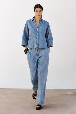 JEAN Z1975 COUPE LARGE À TAILLE HAUTE ET PINCES