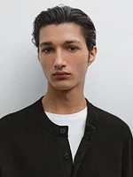 Pull en maille de coton à col boutonné