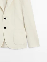Veste de costume en coton mélangé
