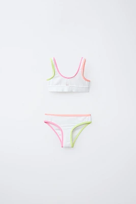 6-14 YEARS/ CONTRASTING PIPING BIKINI