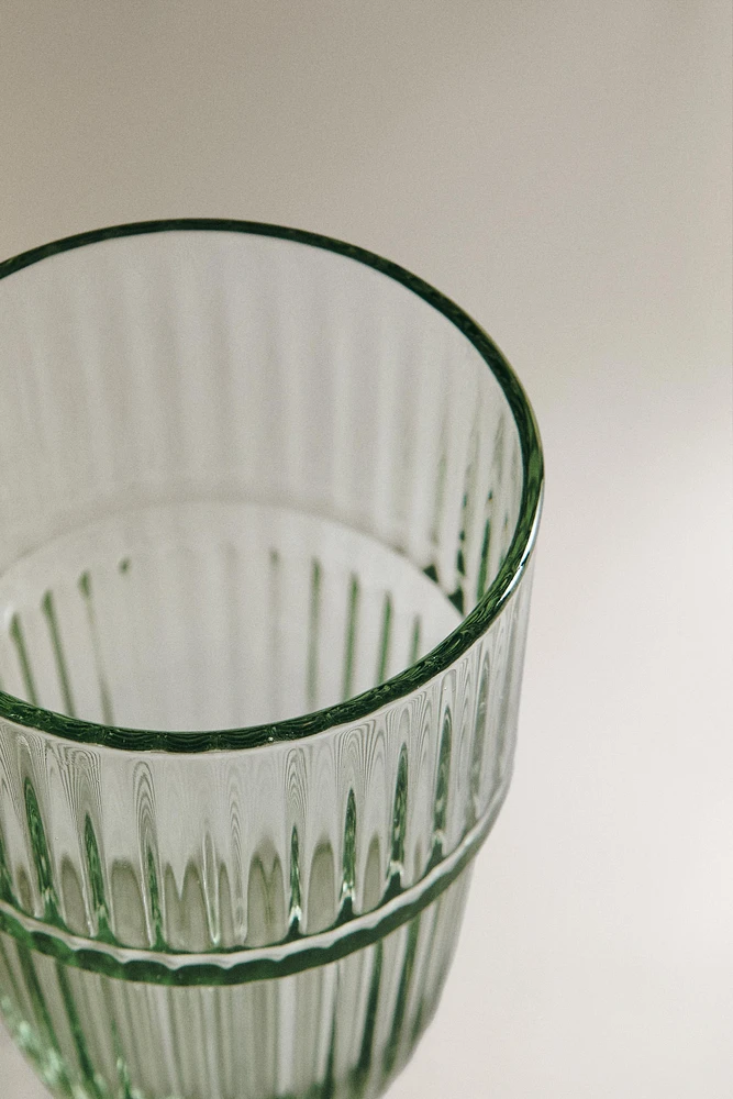 VERRE EN VERRE RECYCLABLE COLORÉ RAYURES