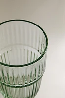 VERRE EN VERRE RECYCLABLE COLORÉ RAYURES