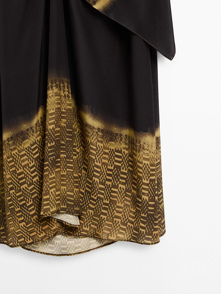 Printed halter-neck midi dress