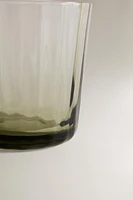 GLASS TUMBLER WITH LINE DESIGN