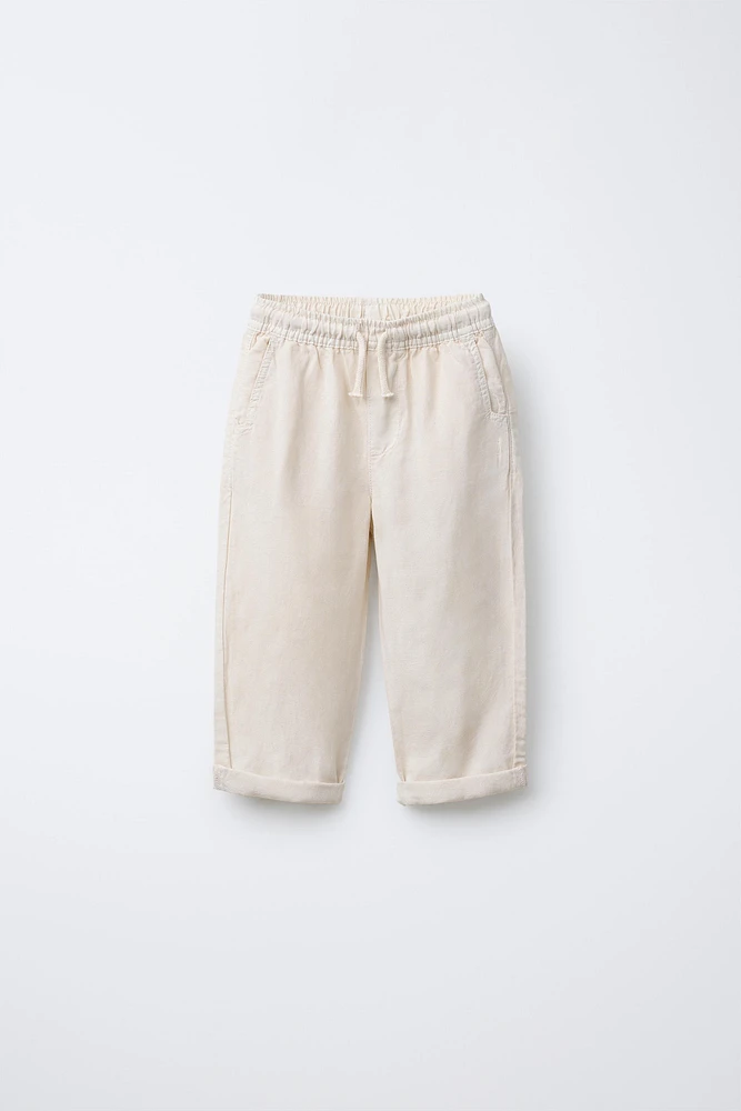 PANTALON DROIT AVEC LIN