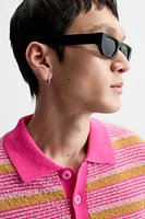 TEXTURED STRIPE KNIT POLO
