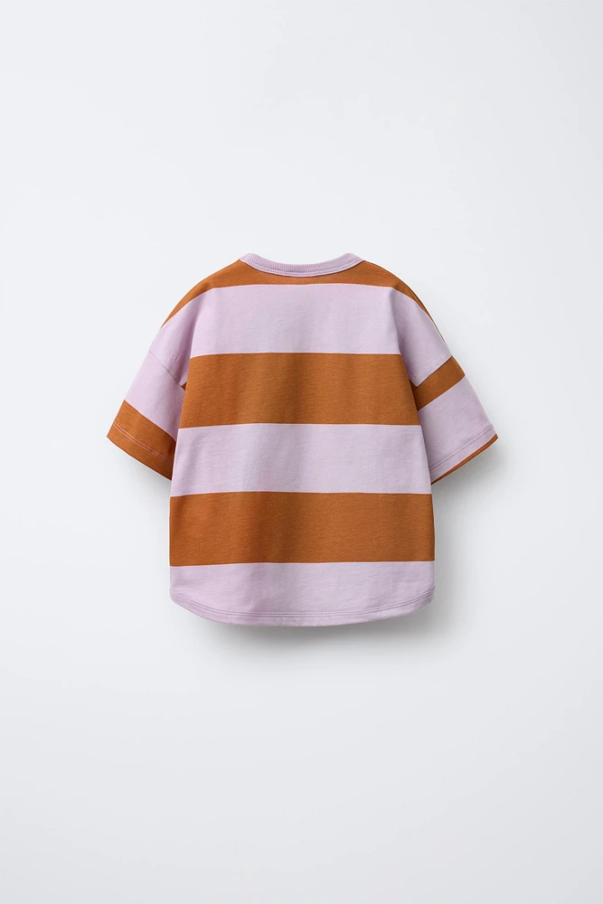 EMBROIDERED STRIPED T-SHIRT