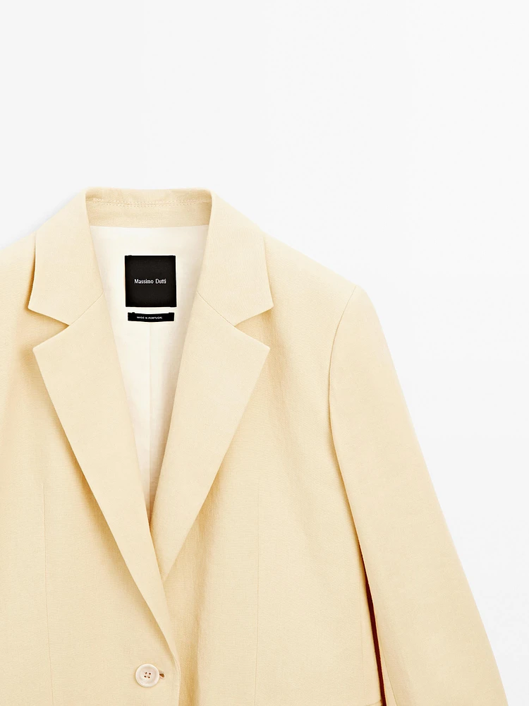 Linen blend blazer