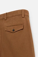 RELAXED FIT PLEATED BERMUDA SHORTS