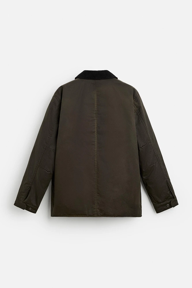 PARKA CIRÉE À COL EN MATIÈRES VARIÉES