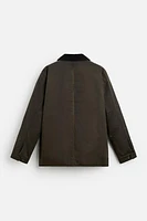 PARKA CIRÉE À COL EN MATIÈRES VARIÉES