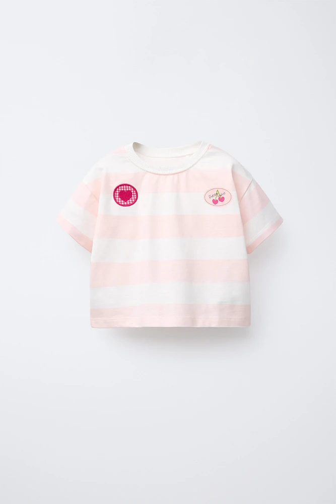 STRIPED PATCH T-SHIRT