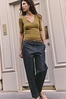 Z1975 BRAIDED BELT CHINO DENIM PANTS