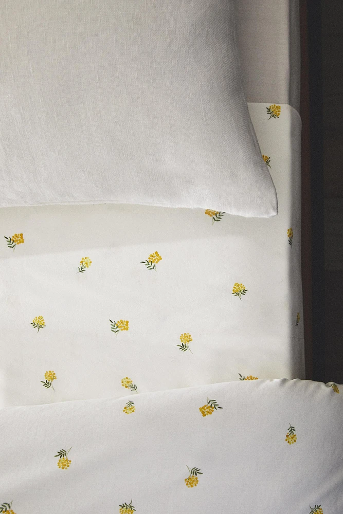 MIMOSA PRINT COTTON FLAT SHEET