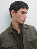 Cotton and linen jacket with pockets