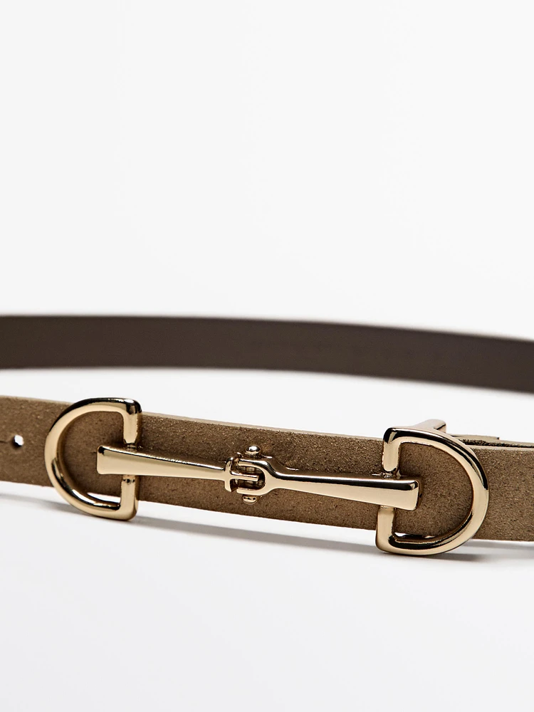 Ceinture équestre en croûte de cuir