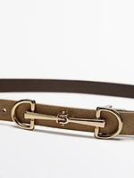 Ceinture équestre en croûte de cuir