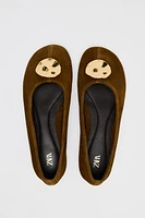 BALLERINES EN CROÛTE DE CUIR
