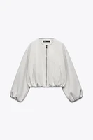 BLOUSON BOMBER DOUX À FINITIONS ÉLASTIQUES